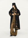 IN TO THE EAST 2025 Autumn/Winter Floral Embroidered Long Coat ITE-E1DGAW063BL22CO-HEI Black